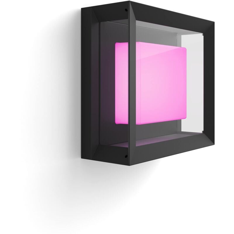 Philips Hue White and Color Ambiance Econic, Lampada Smart led da Parete per Esterni, Led Integrato, 15W, Nero