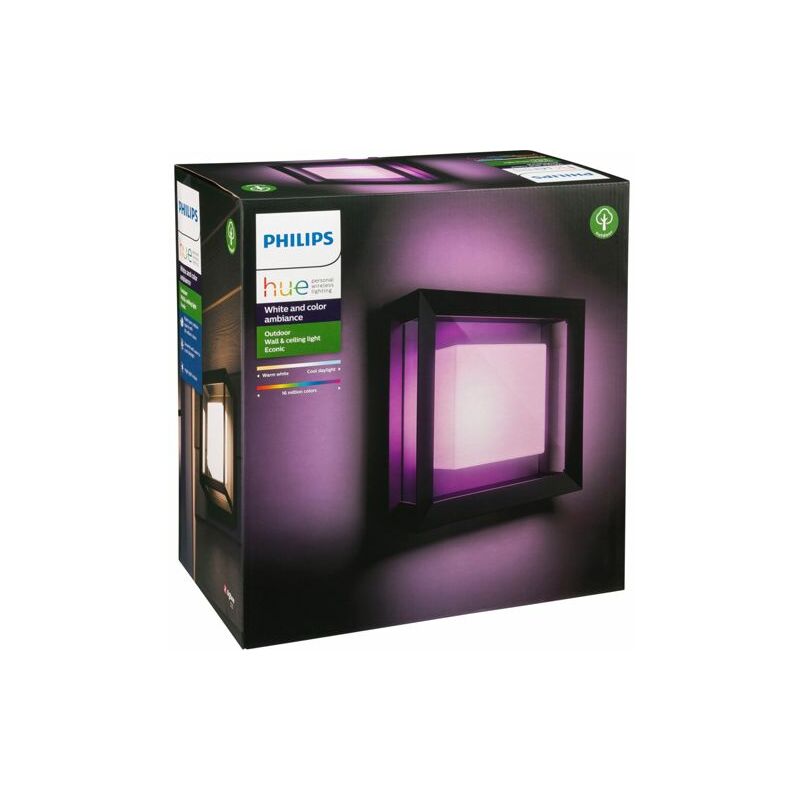 Philips Hue Econic quadratisch led Wandleuchte schwarz