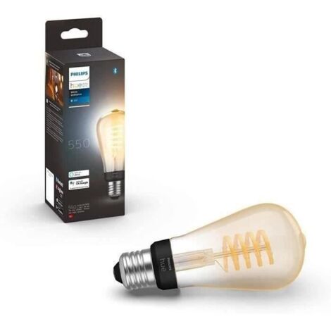 Philips Hue - Filament Smart Bulb, ST64 E27, warmweißes Licht, 7W, Compatible with Alexa and Google Home, 929002477701