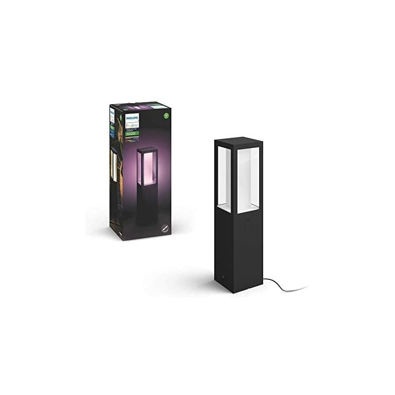 

Philips Hue Impress Pedestal o sobremuro exterior LED inteligente (bajo voltaje, extensión) negro, luz blanca y de colores, compatible con Amazon