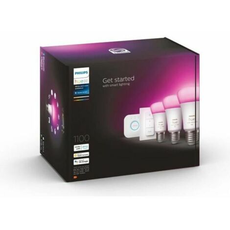Philips Hue LED Lamp  E27 3-Pack White Color Amb. + Set
