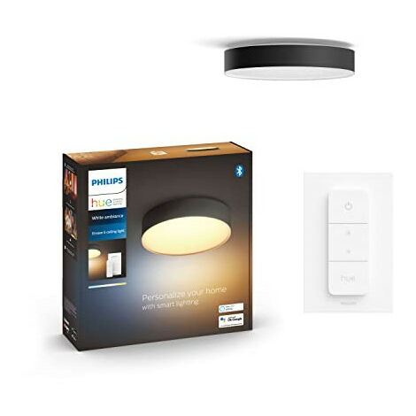 Philips hue Philips Hue White Amb. Enrave Deckenleuchte S schwarz 1200lm inkl. Dimmschalter (4115830P6)