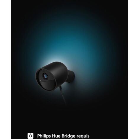 Philips Hue Secure, Caméra HD 1080P filaire, utilisation intérieure ou extérieure, contrôle avec une seule application, Noir