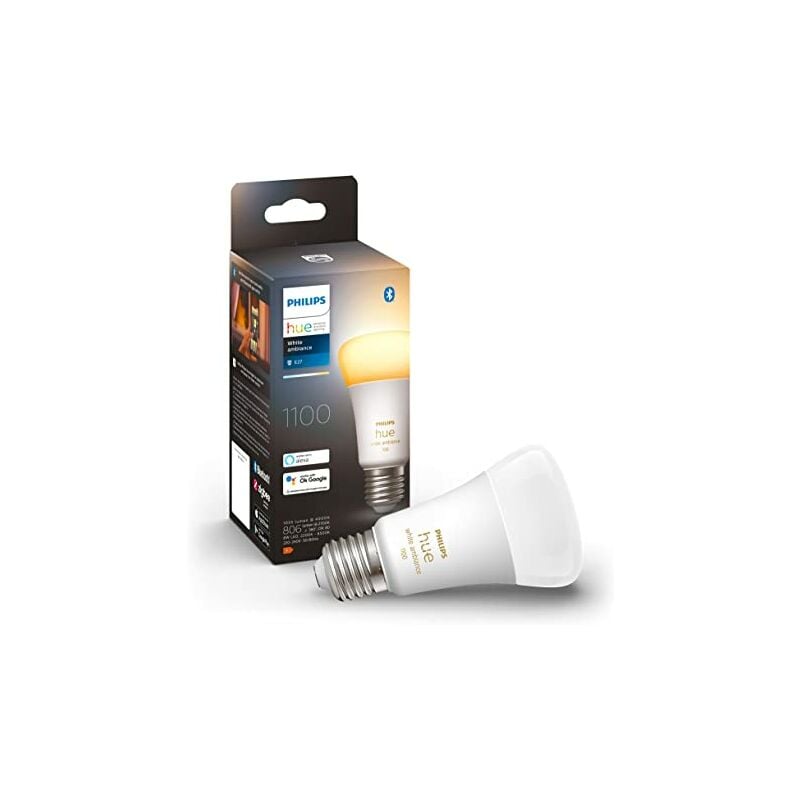 Philips Hue - White Ambiance, ampoule led connectée E27, Equivalent 75W, 1100 lumen, compatible Bluetooth, fonctionne avec Alexa, Google Assistant et