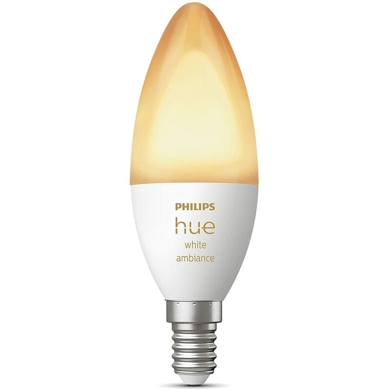 Philips - Hue White Ambiance, ampoule led connectée flamme E14, compatible Bluetooth, fonctionne avec Alexa, Google Assistant et Apple Homekit