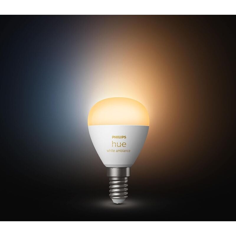 White Ambiance, ampoule led connectée 5.1W E14 Luster, compatible Bluetooth, fonctionne avec Alexa, Google Assistant et Apple Homekit - Philips Hue