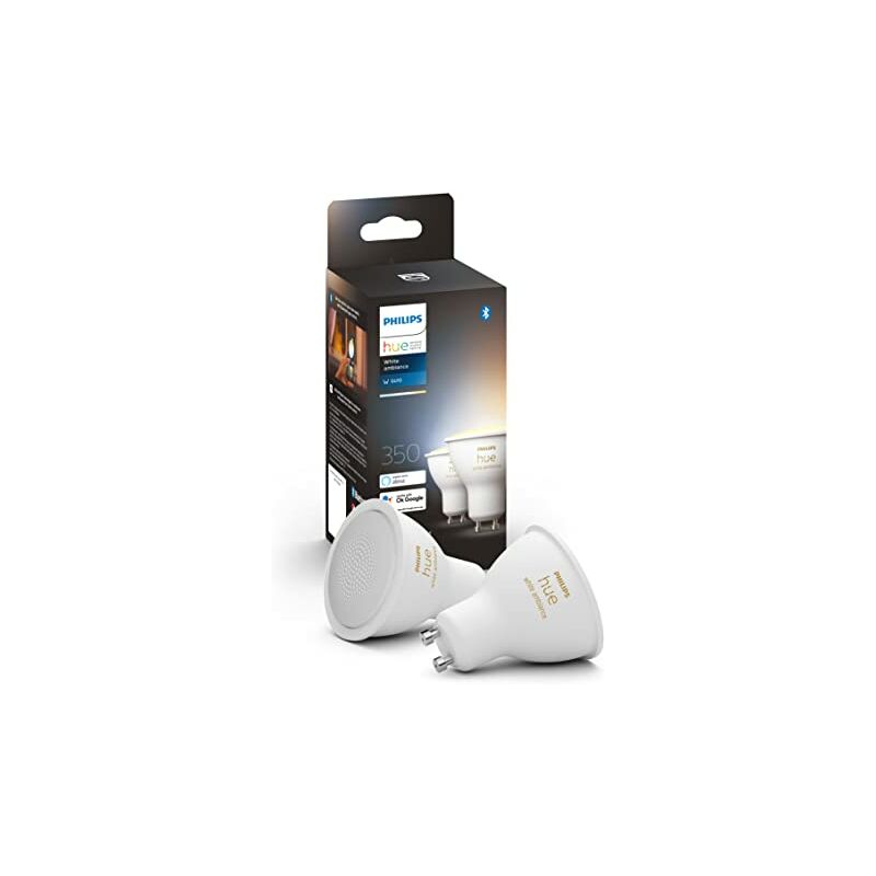 Philips - Hue White Ambiance Ampoules led Connectées GU10 Compatible Bluetooth, pack de 2, fonctionne avec Alexa, Google Assistant et Apple Homekit