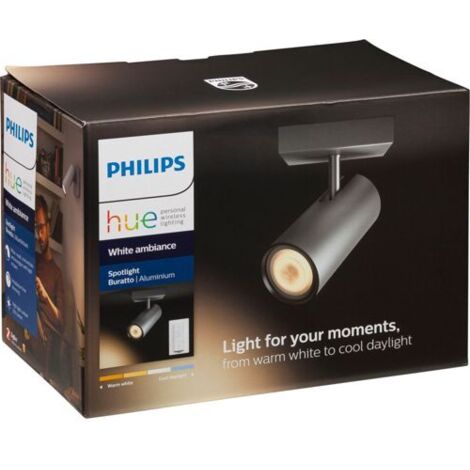 Philips Hue White Ambiance Buratto BT Spot mit Dimmschalter silber"-"172611854