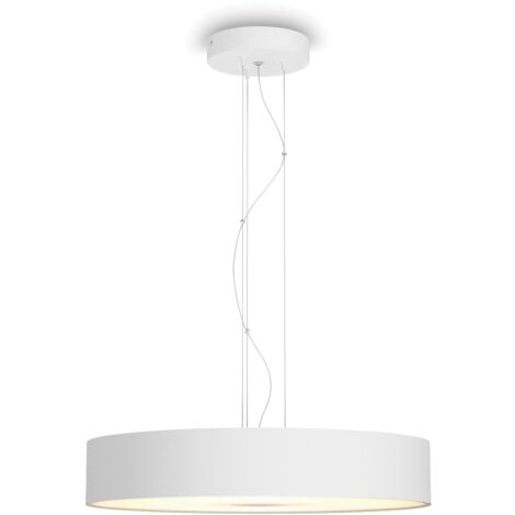 Philips Hue White Ambiance Fair Lampadario Smart LED, Bluetooth, Dimmerabile LED Integrato, 30W, Telecomando Dimmer Switch Incluso, Bianco