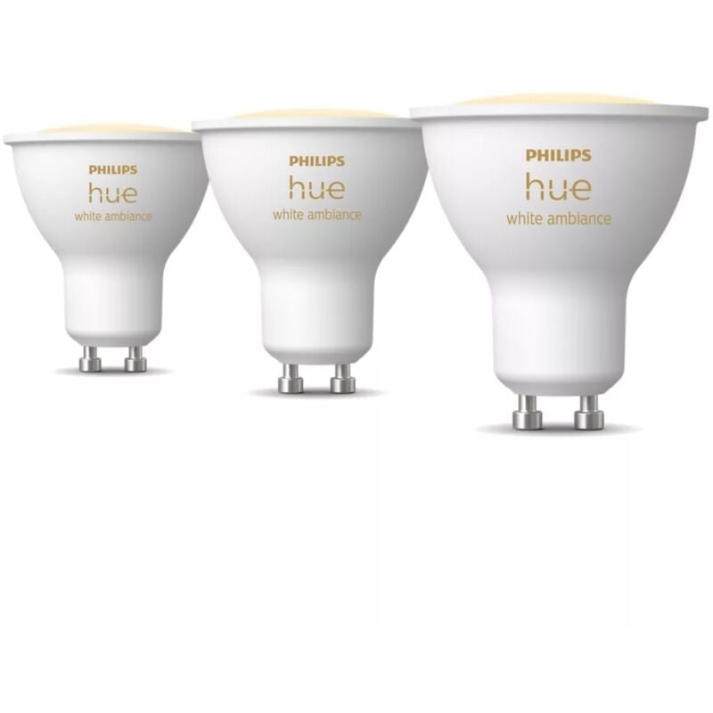 Philips Hue - White Ambiance, Lot de 2 packs (3 ampoules GU10/pack), Lumière blanche chaud-froid, Bluetooth, Contrôle vocal Alexa/HomeKit/Google