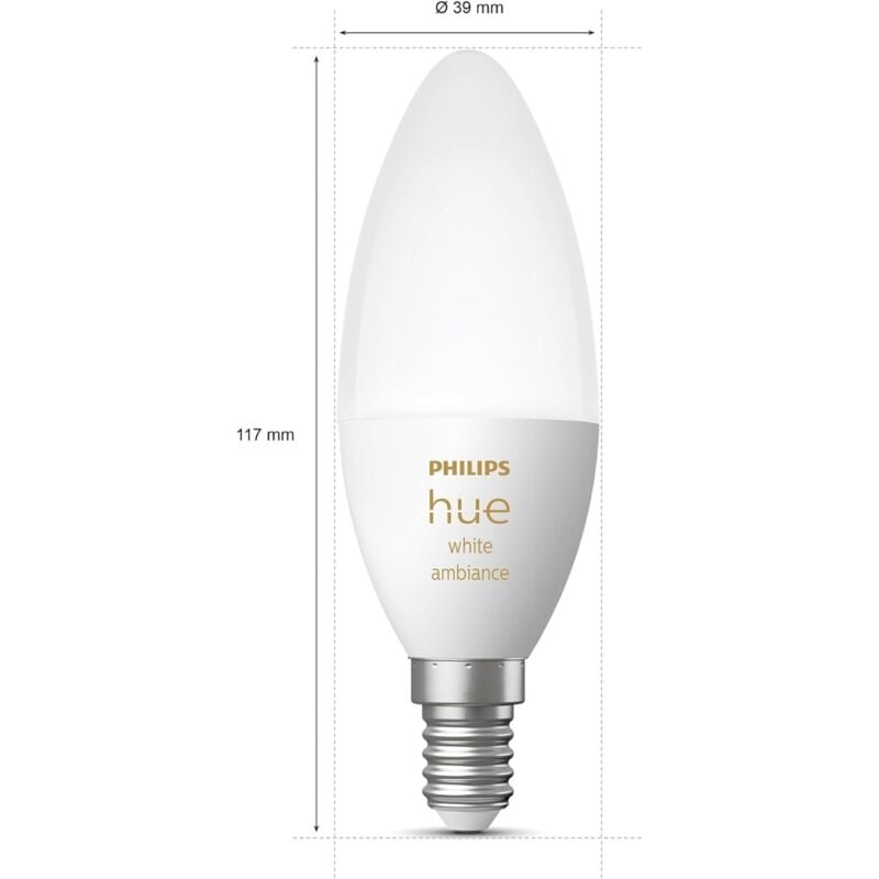 White Ambiance, lot de 3 ampoules connectées E14 - Philips Hue