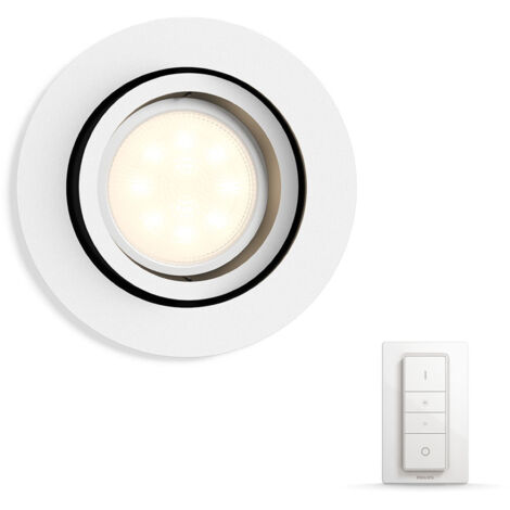 Philips Hue White Ambiance Milliskin Einbauspot rund mit Dimmschalter weiss"-"161698758