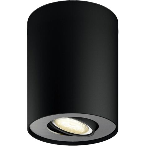 Philips Hue White Ambiance PILLAR Spot 1x5.5W - Noir (Télécommande incluse), fonctionne avec Alexa, Google Assistant et Apple Homekit