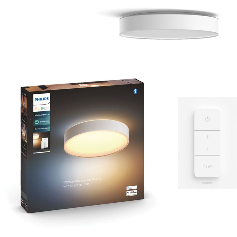 Philips Hue White Ambiance Plafonnier Devere Large, Blanc
