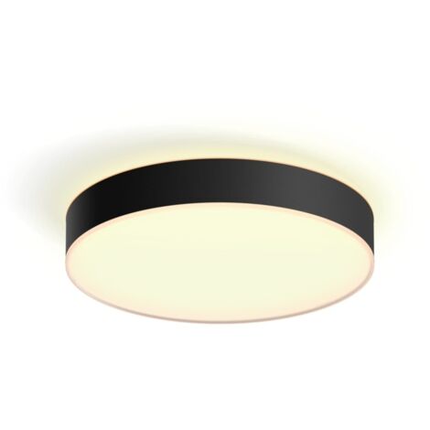 Philips Hue White Ambiance Plafonnier Enrave XL, Noir, compatible Bluetooth, fonctionne avec Alexa, Google Assistant et Apple Homekit