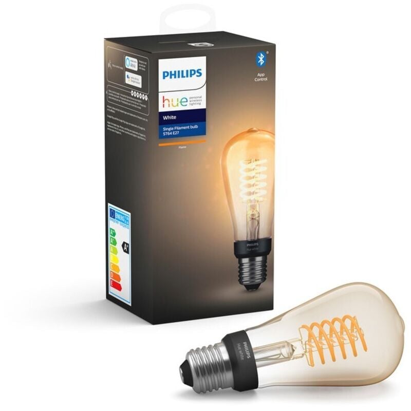 Philips Hue - White, ampoule vintage filament E27 compatible Bluetooth, format Edison, fonctionne avec Alexa, Google Assistant et Apple Homekit