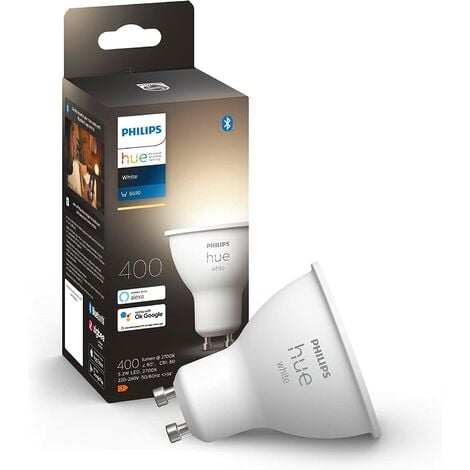 Philips Hue White, ampoule LED Connectée GU10, Compatible Bluetooth, fonctionne avec Alexa, Google Assistant et Apple Homekit