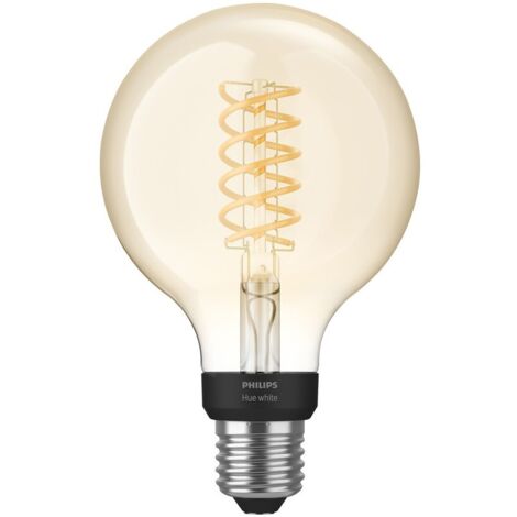 Philips Hue White, ampoule vintage filament E27 compatible Bluetooth, format Globe