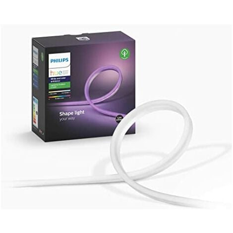Philips Hue White & Color Ambiance, Lightstrip 2m extérieur, fonctionne avec Alexa, Google Assistant et Apple Homekit