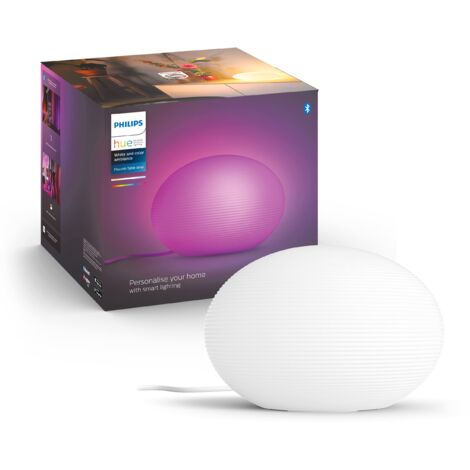 Philips Hue White and Color Ambiance Flourish, Lampada da Tavolo Smart, Bluetooh, 9.5 W, Bianco