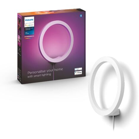 Philips Hue White and Color Ambiance Lampada da Parete LED Smart Sana, Luce Bianca o Colorata, Dimmerabile, 20W, Bianco