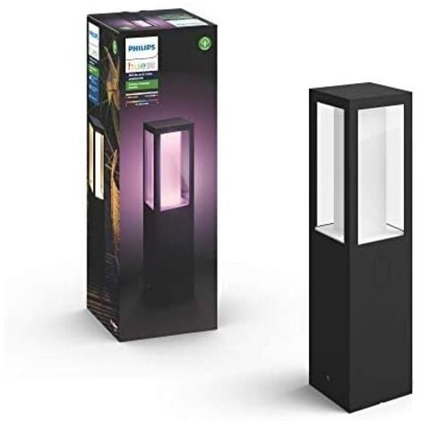 Philips Hue White & Color Ambiance, Borne extérieure IMPRESS, Noire, fonctionne avec Alexa, Google Assistant et Apple Homekit