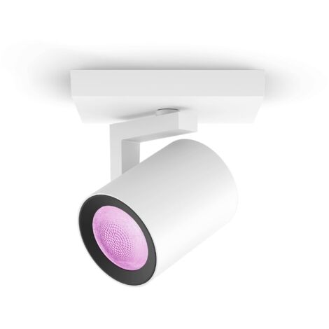 Philips Hue White & Color Ambiance Spot Argenta Blanc, Compatible Bluetooth, fonctionne avec Alexa, Google Assistant et Apple Homekit