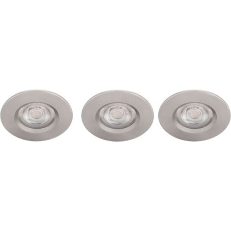 Philips Illuminazione - Dispositivo LED da incasso, diametro 9 cm, 2700 K, 5 W, 3 pezzi, nichel 929002374122