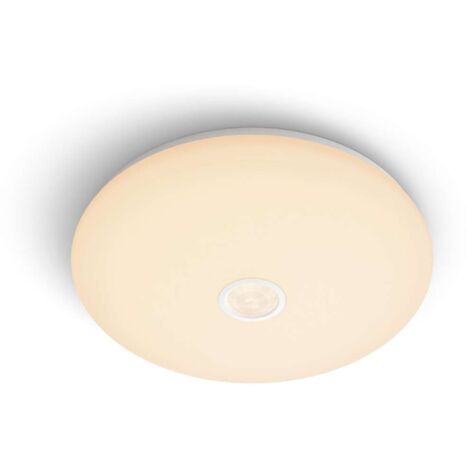 Philips Illuminazione - Plafoniera LED a soffitto, diametro 25 cm, 2700 K, 6 W, con sensore, bianco 929003195401