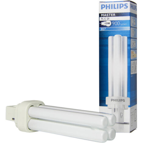 Philips lampada fluorescente compatta 2pin g24q-1 13w luce calda plc1382