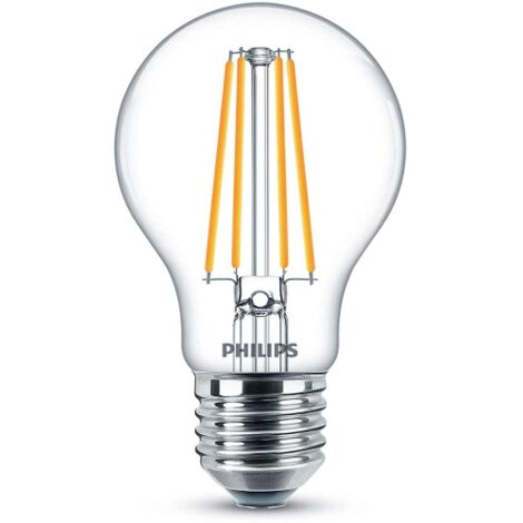 PHILIPS - LAMPADINA LED CLASSIC A GOCCIACON FILAMENTO A VISTA 75W E27 WW A60 - NON DIMMERABILE - LUCE BIANCA CALDA