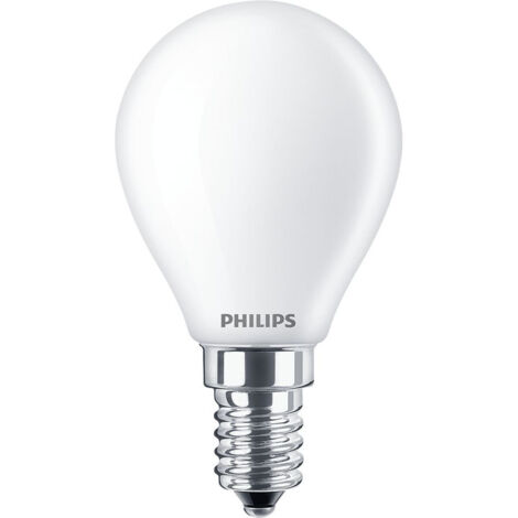 PHILIPS Lampadina LED E14 Sferica 4.3W 470lm 4000K Luce Naturale 4.5x8.2cm