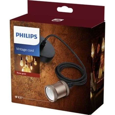 Philips Lámpara LED de cristal con casquillo E27, color oro rosa, 40 W