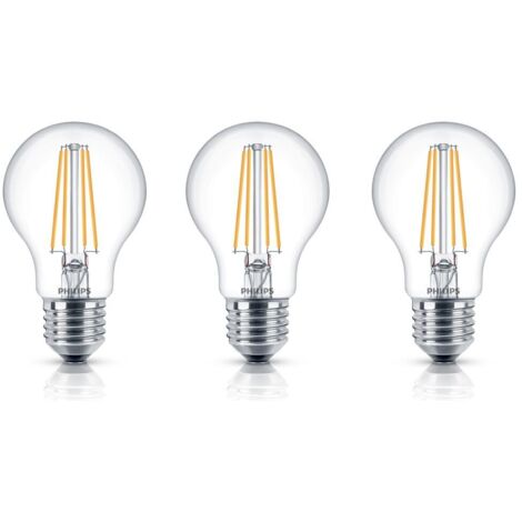 Philips LED 76393000 LED EEK E (A - G) E27  7 W = 60 W Warmweiß (Ø x L) 6 cm x 10.4 cm  3 St.