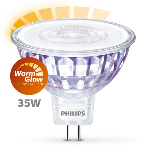 Philips LED 77399100 LED CEE G (A - G) GU5.3 réflecteur 5 W = 35 W blanc chaud (Ø x L) 5.05 cm x 4.45 cm à intensité variable 1 pc(s) A860422