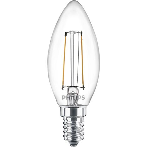 Philips LED 77753100 LED CEE E (A - G) E14 forme de flamme 2 W = 25 W blanc chaud (Ø x L) 3.5 cm x 9.7 cm 1 pc(s) A866652