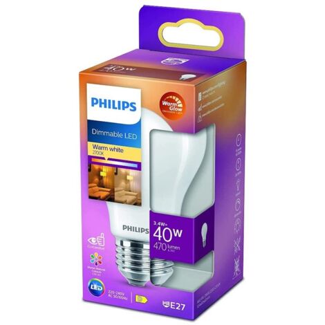Philips LED 871951432377300 LED CEE D (A - G) E27 forme de poire 3.5 W = 40 W blanc chaud (Ø x L) 60 mm x 104 mm 1 pc(s) W183332
