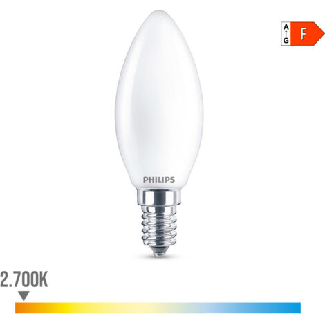 PHILIPS LED Clásica 40W Llama E14 Blanco Caliente Opaca No Dimmable