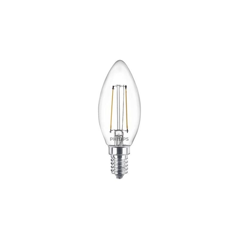 

LED CLASSIC BOMBILLA, 25 W, VELA FILAMENTO E14, TRANSPARENTE, LUZ BLANCA CÁLIDA, NO REGULABLE, PACK DE 2 UNIDADES - Philips