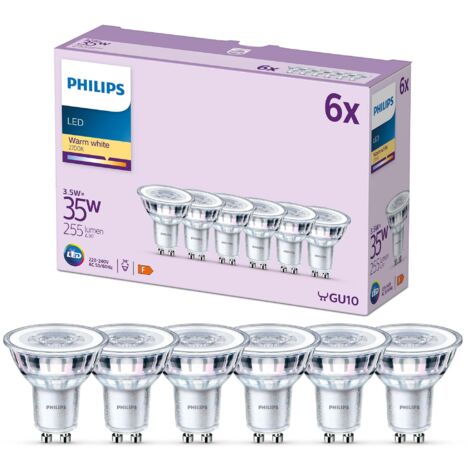 Philips LED, Faretto LED, Luce Bianca Calda, 35W, GU10, 6 pezzi