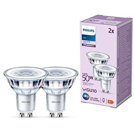 Philips LED Faretto LED, Luce Bianca Fredda, 50 W, GU10, 2 pezzi