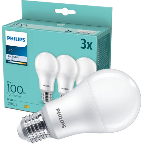 PHILIPS LED LAMP E27 3-PACK 100W 4000K PHILIPS BY SIGNIFY 929002306903