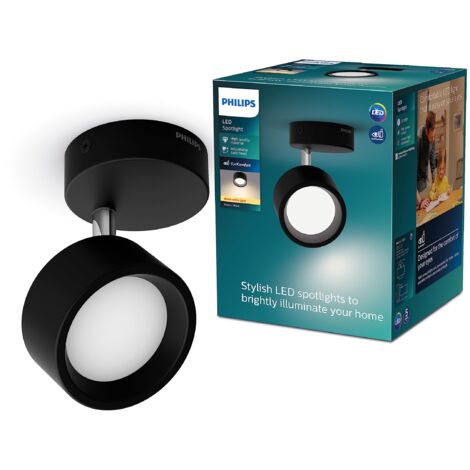 PHILIPS LED Lampada a Faretto Bracia, Luce Calda, 5.5W, 1 Punto Luce, Orientabile, Bianco