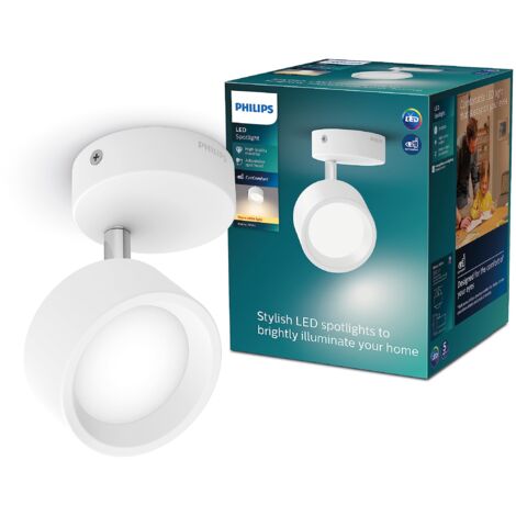 PHILIPS LED Lampada a Faretto Bracia, Luce Calda, 5.5W, 1 Punto Luce, Orientabile, Nero