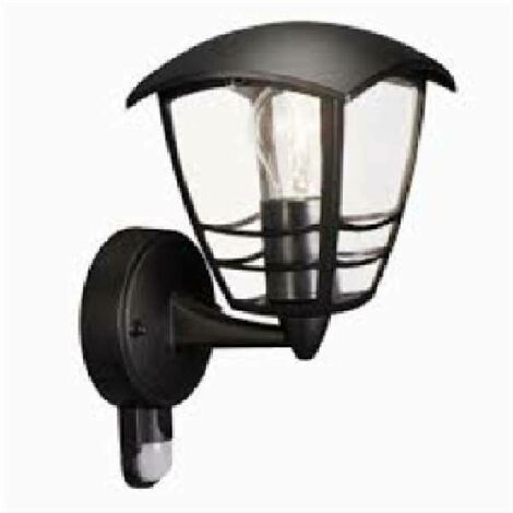 Philips LED Lampada da Parete Creek per Esterno, Lanterna Up con Sensore, Alluminio Nero