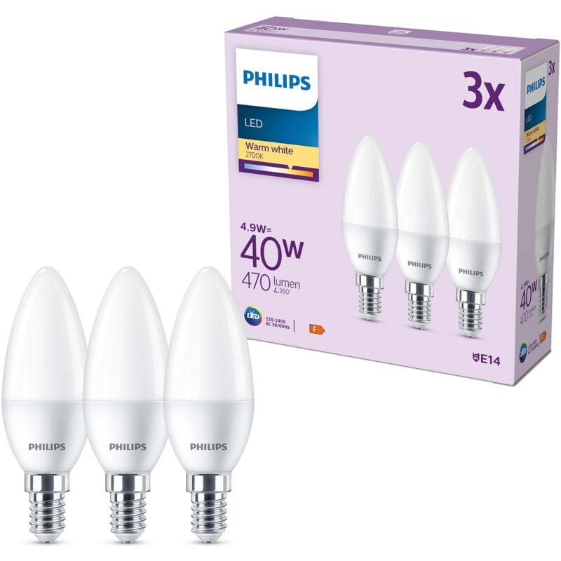 Philips LED Lampadina LED, Luce Bianca Calda, 40W