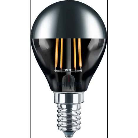 Philips LED Lampadina Sfera Filamento, Equivalente a 35W, Attacco E14, Luce Bianca Calda, non Dimmerabile, Crown Mirror