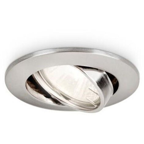 Philips Lighting Enif Faretto da Incasso Singolo Orientabile Nickel senza lampadina, 9 x 9 x 10 cm
