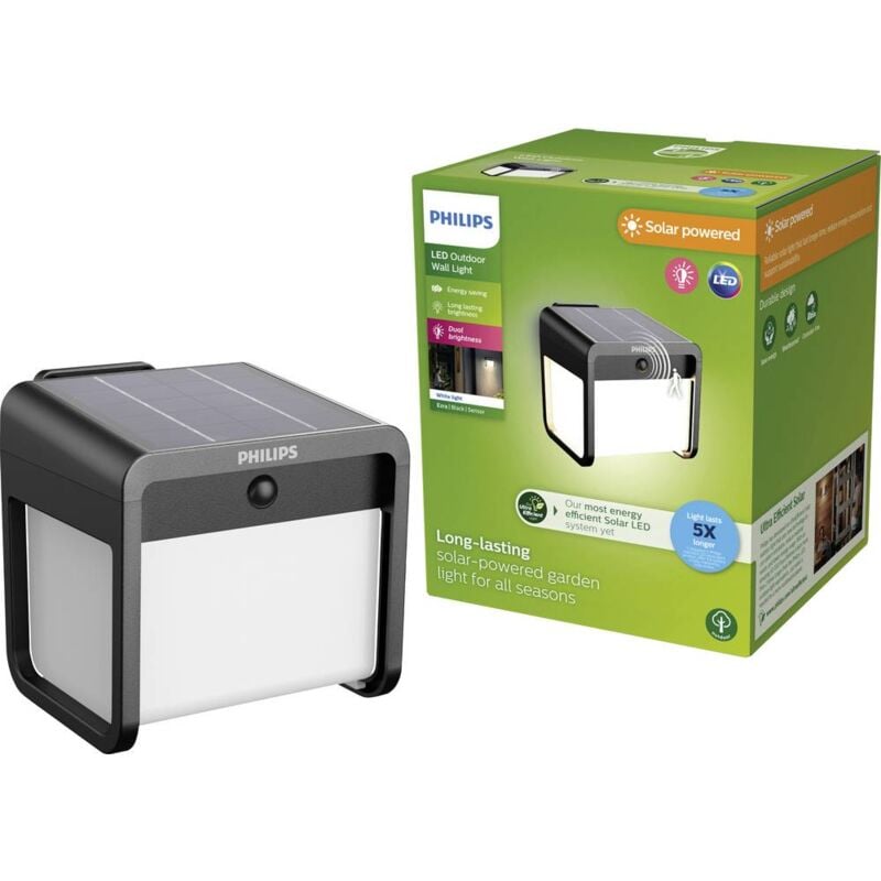 Philips - Lighting Ezra 929004631601 Applique solaire extérieure 1.8 w blanc chaud noir