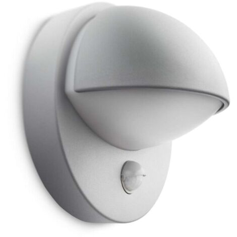 Philips Lighting Lampada a Parete June, per Esterni, Attacco E27, con Sensore di Movimento, Lampadina non inclusa, IP44, Grigia